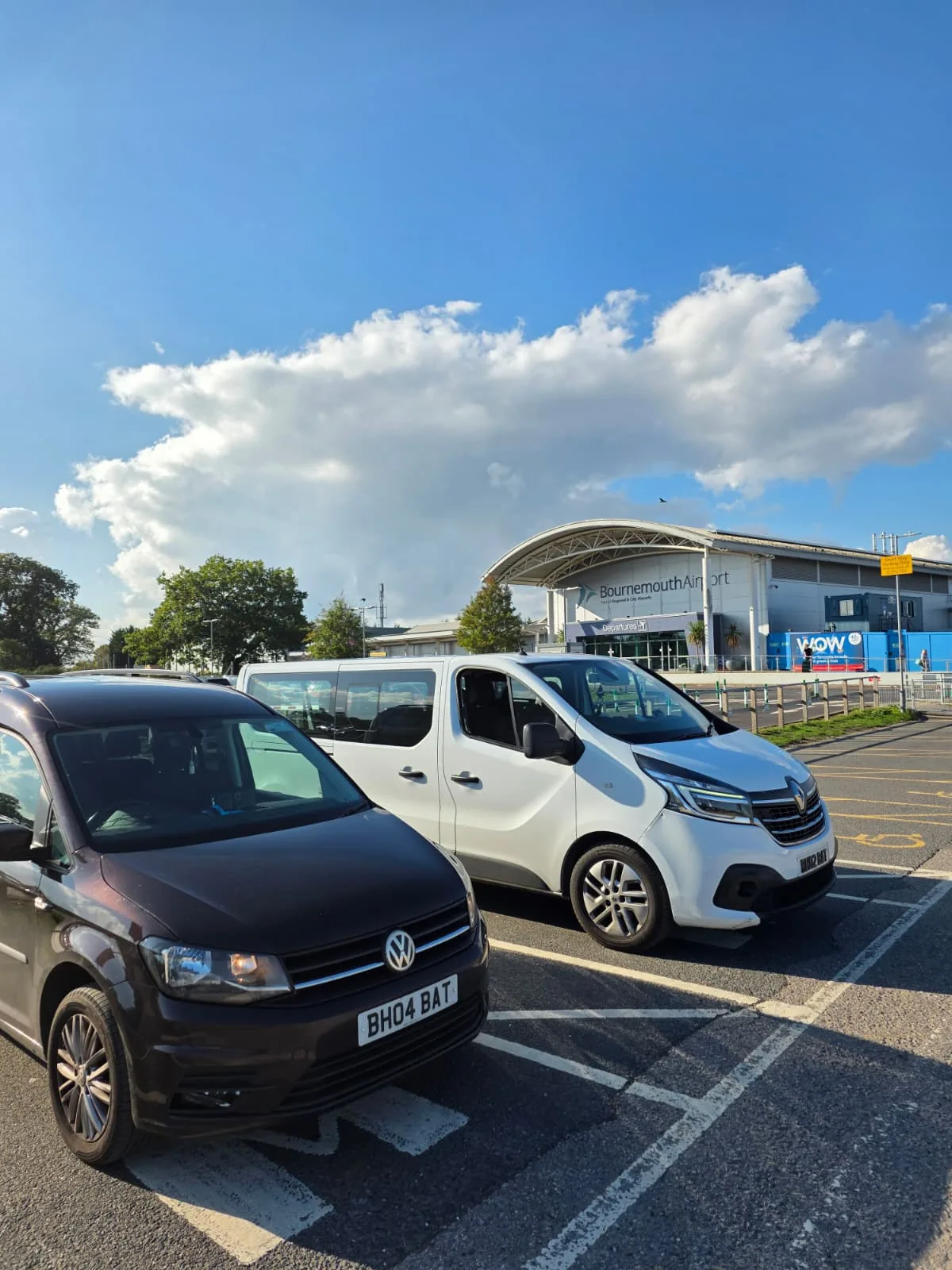 Beyond All Travel vehicles at Bournemouth Airport
